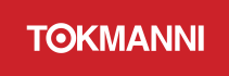 Valkoinen Tokmanni-logo ilman slogania ja punaisella taustalla_RGB